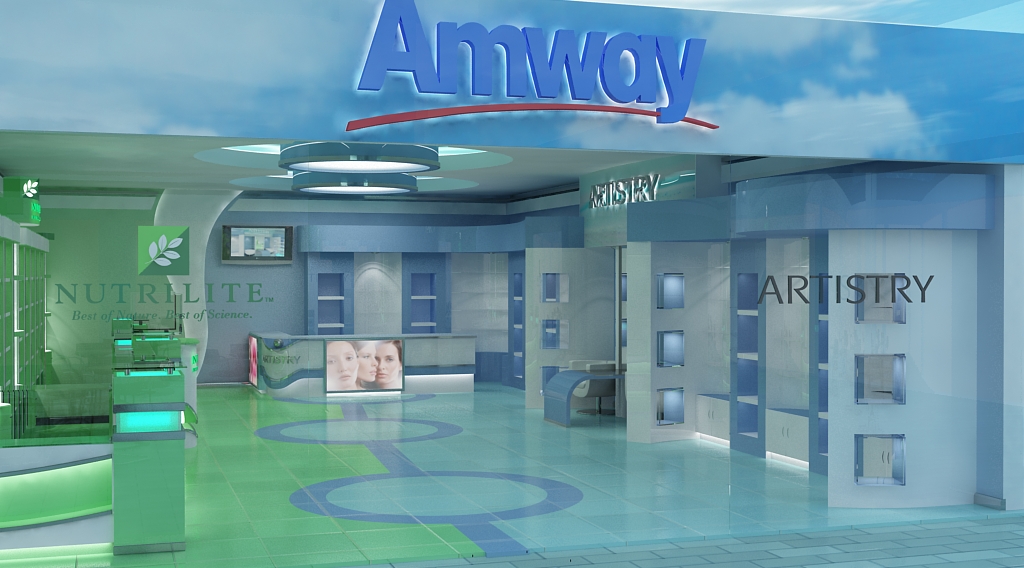 Дизайн интерьера магазина косметики Amway